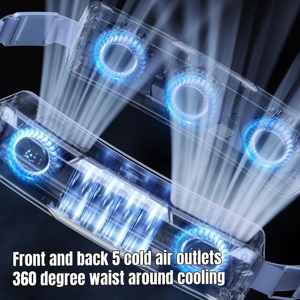 Przenośny wentylator do noszenia na pasie Nowy wentylator do pasa chłodzącego do sportów na świeżym powietrzu Chłodzenie przez USB Mini wentylator do ładowania Klimatyzator do noszenia