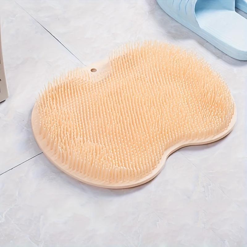 1pc Foot & Back Shower Scrubber, Silicone Bath Massage Pad, Wall Mounted Body Back Scrubber, Silicone Bath Massage Cushion Brush With Non-Slip