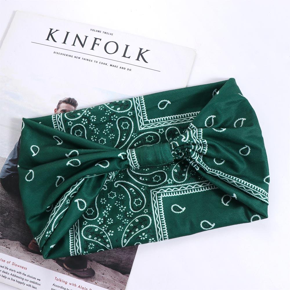 Wide Edge Yoga Headband Elastic Sports Sweatband Bowknot Turbans Floral Bandanas Headband Hiking