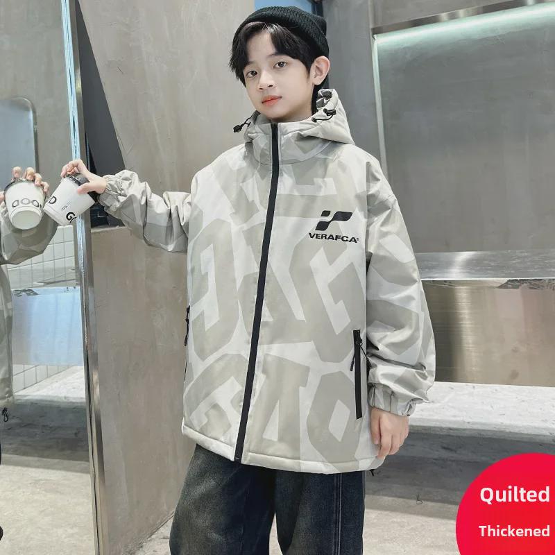 2023 Boys' Quilted Winter Jackets: Trendy, Thick, and Warm for Kids