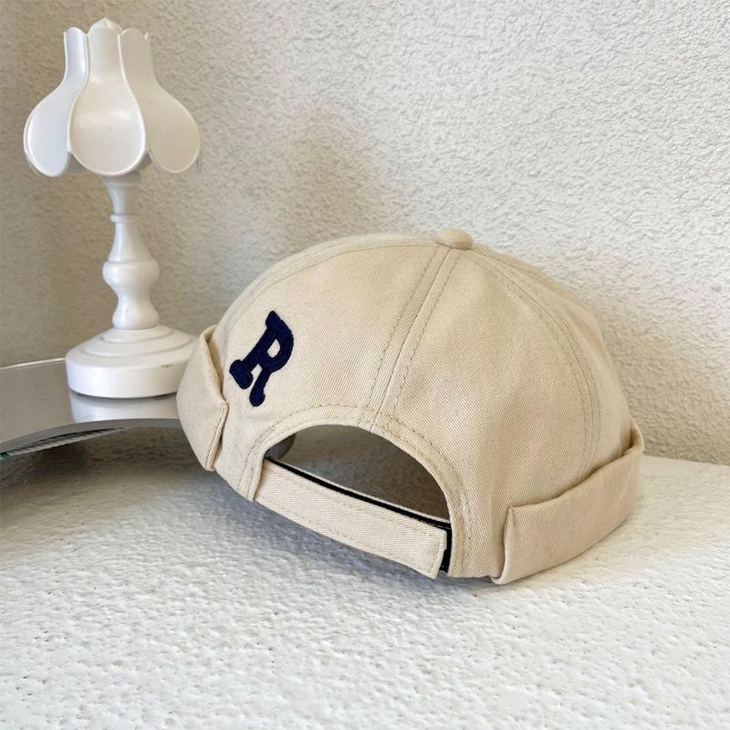 

Vintage Dome Hat Mens Solid Color Velvet Beanies For Men Docker Sailor Crimping Brimless Skull Caps Casual Portable Hip Hop Cap 55-58cm adjustable бежевий