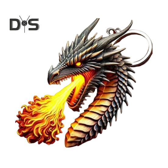 

Брелок «Дыхание дракона» из смолы, ручная работа, натуральные элементы, брелок с дизайном «Дракон», многофункциональные аксессуары, автомобильный ключ, подарок B
