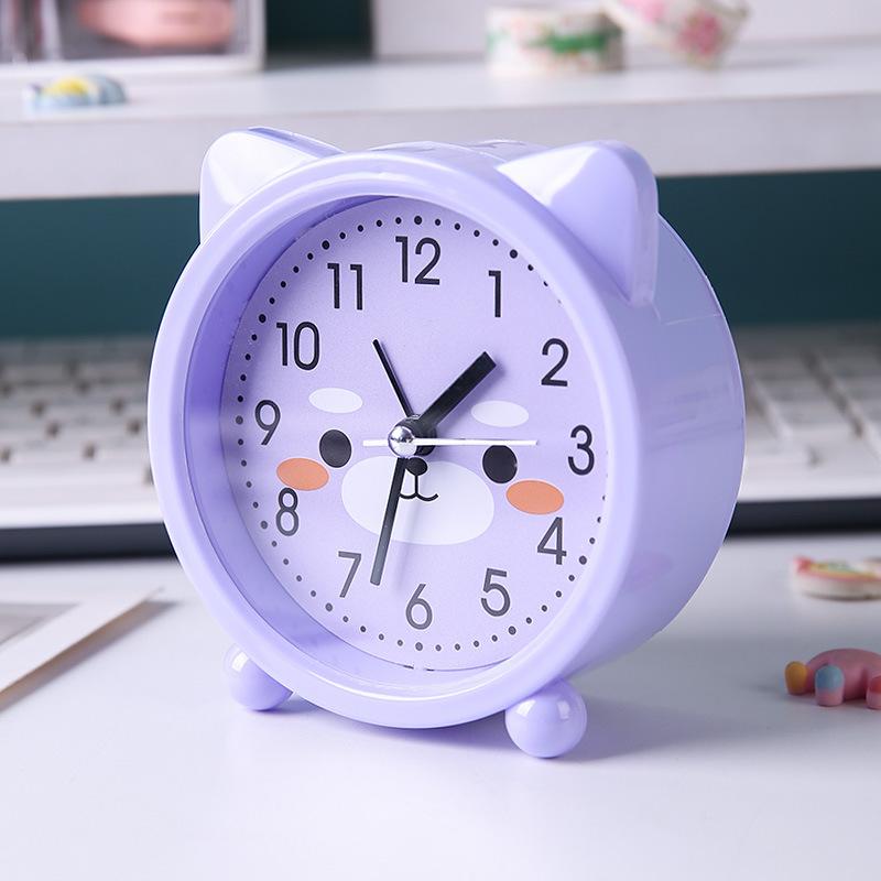 Alarm Clock Student Children Simple Stylish Silent Bedside Bedroom Wake Up Clock Cute Cartoon Clock Desk Gift