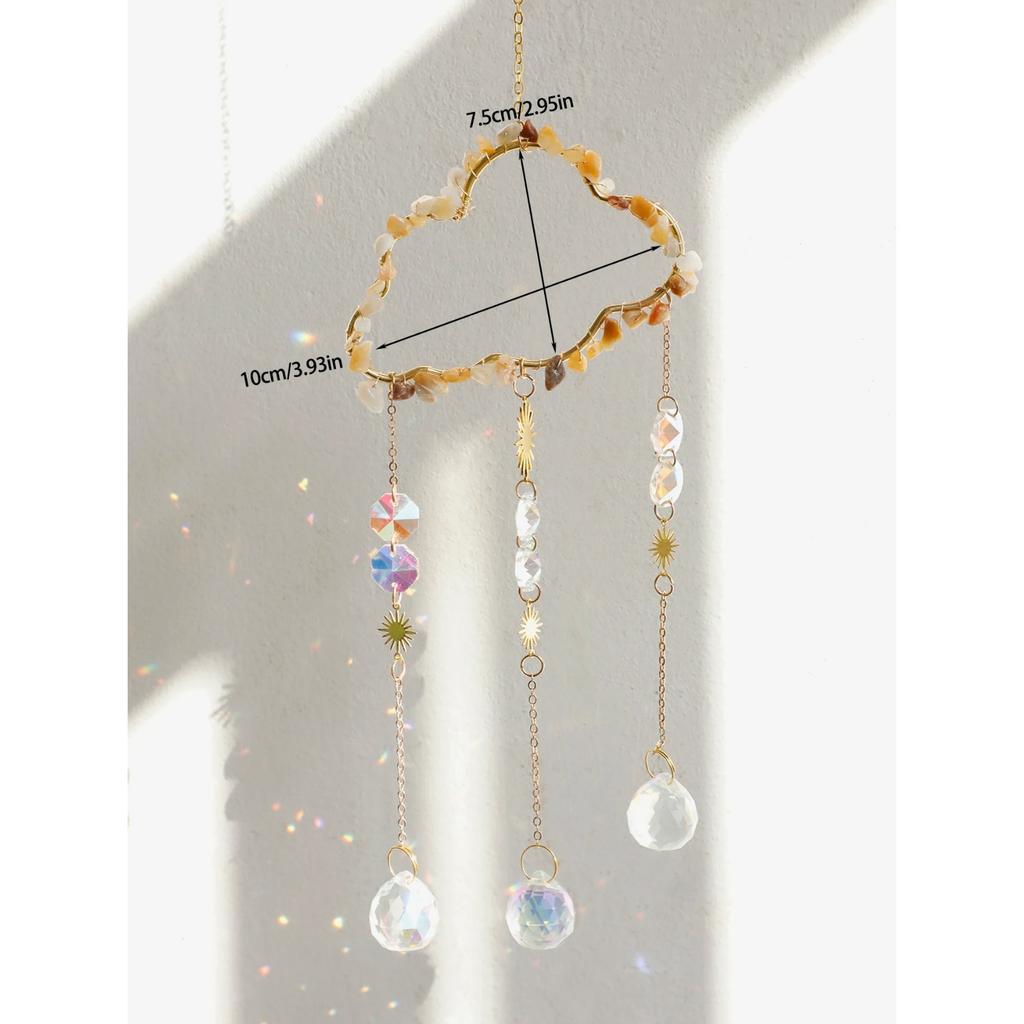 Cloud Suncatcher Wall Hanging Crystal Wind Chime Rainbow Maker Light Catcher Car Accessories Christmas Home Decor Sun Catcher