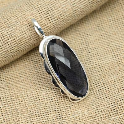 Iolith Edelstein 925 Sterling Silber handgefertigter Schmuckanhänger als Hochzeitsgeschenk