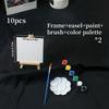 1/2/3pcs DIY Painting Set - Wooden Easel Frame, Acrylic Paints, Brushes & Blank Canvas Panel, Ideal for Oil & Acrylic Painting
