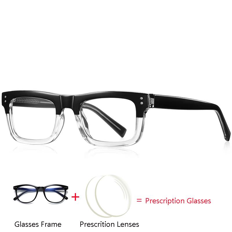 Transparent Black Frame Square Prescription Glasses Women Men Anti Blue Rays/Nearsighted/Hyperopia/Bifocal Optical Eyeglasses