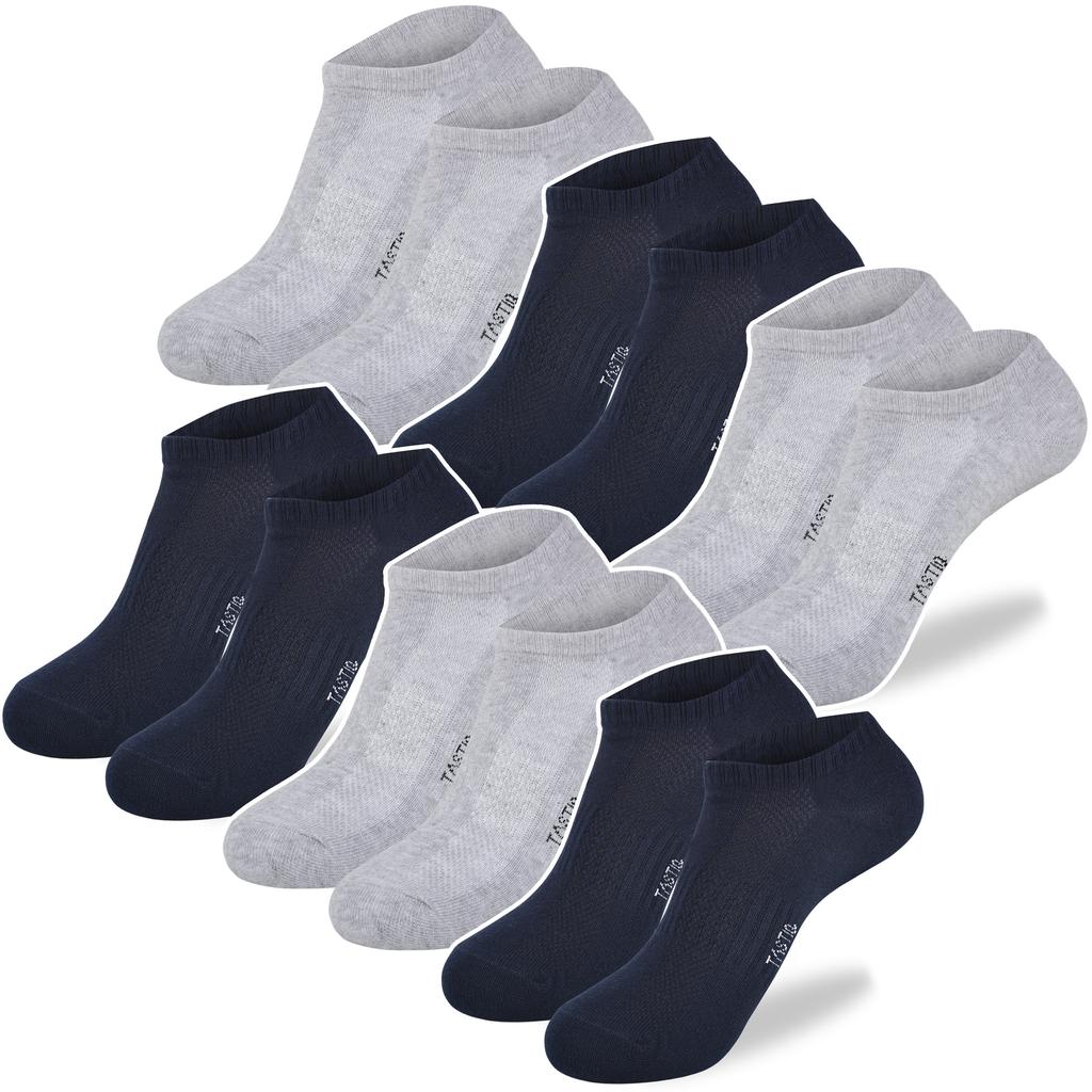 TASTIQ PREMIUM Men's Ankle Socks MIX NAVY Cotton 6 Pairs