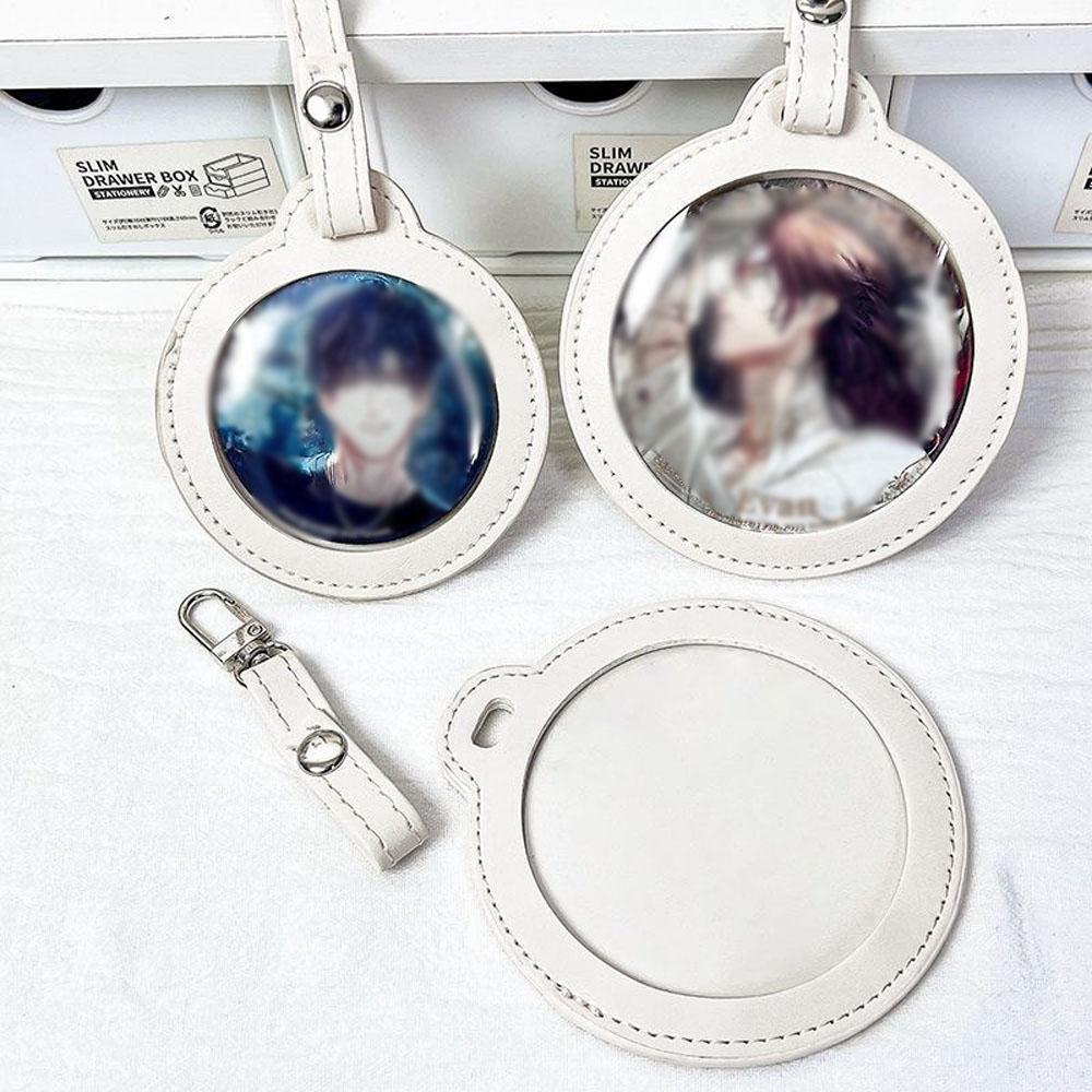 58/75mmRound Badge Holder For 58/75mm Pins Anime Button Protective Case DIY Itabag Keychain Pendant Display Bag