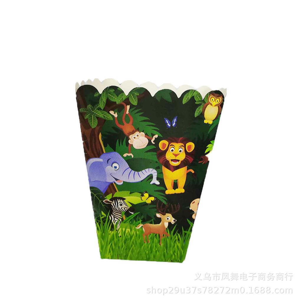 Jungle Animal Set Party Supplies Disposable Cutlery Paper Plates Paper Cups Tissue Boys Girls Birthday Pie