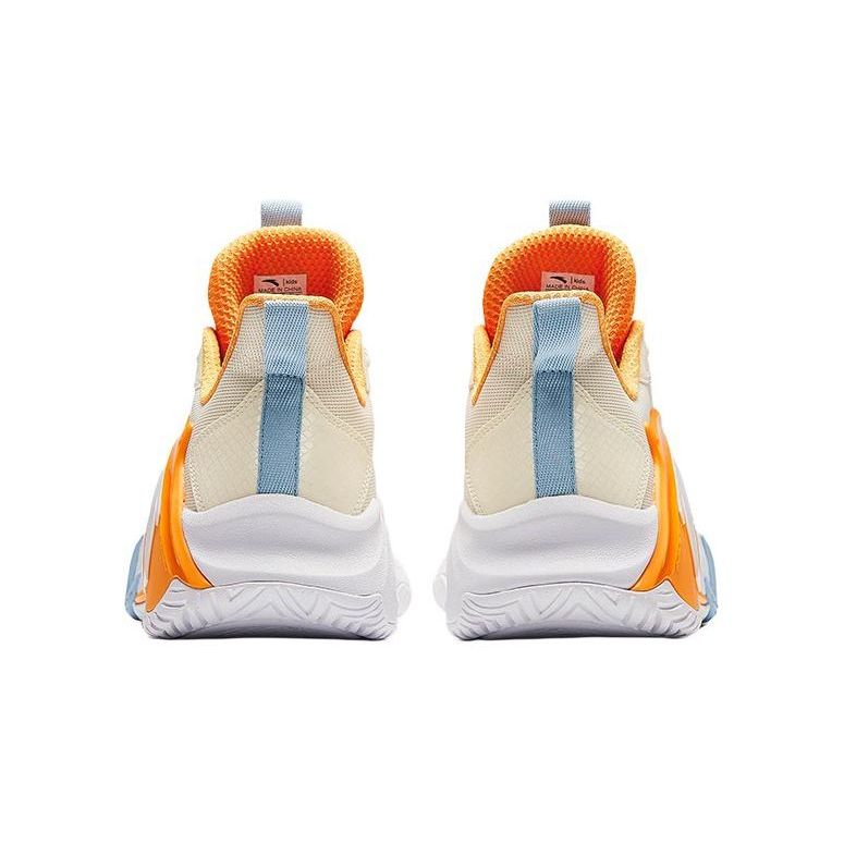 Anta Kids Air Space Comfortable Versatile Shock Absorbing Durable Low Top Basketball Shoes Kids Basketball Shoes Off-White Orange A312421106-3