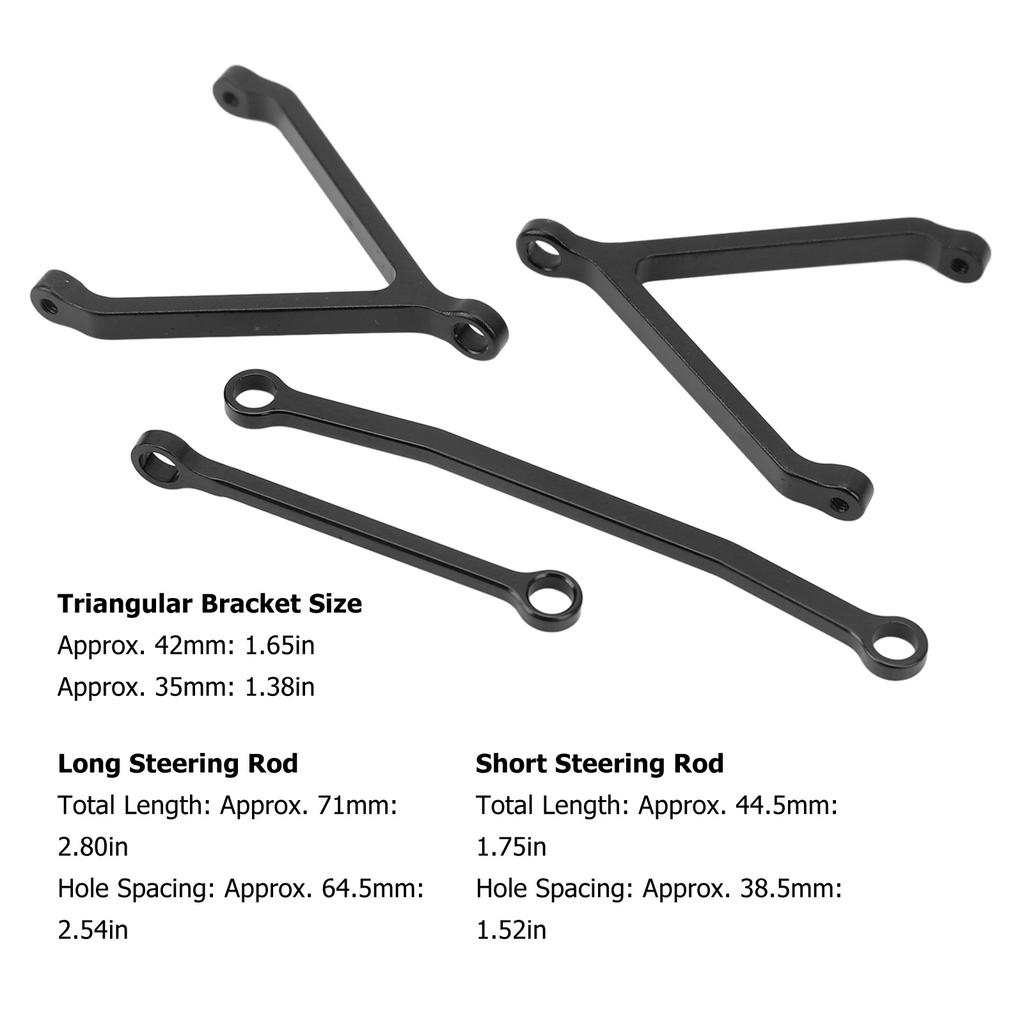 RC Chassis Links Steering Tie Rods Aluminum Alloy Upgrade Parts for FMS FCX24 1Celsius24 Crawler