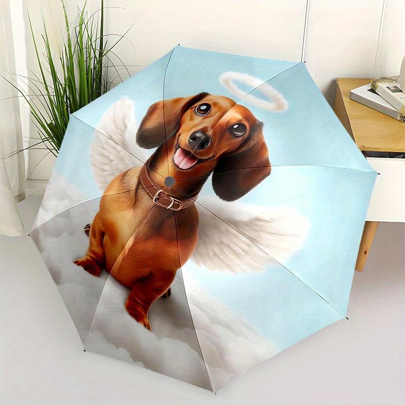 

1pc Angel Dog with Wings and Halo Umbrella with Plastic Handle,Suitable for All Seasons Home Travel Outdoor UmbrellaM1209