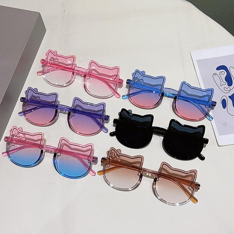 25 Irregular Sweet Bow Cat Frameless Sunglasses Princess Style Fashion Children's Fun Baby Sunglasses
