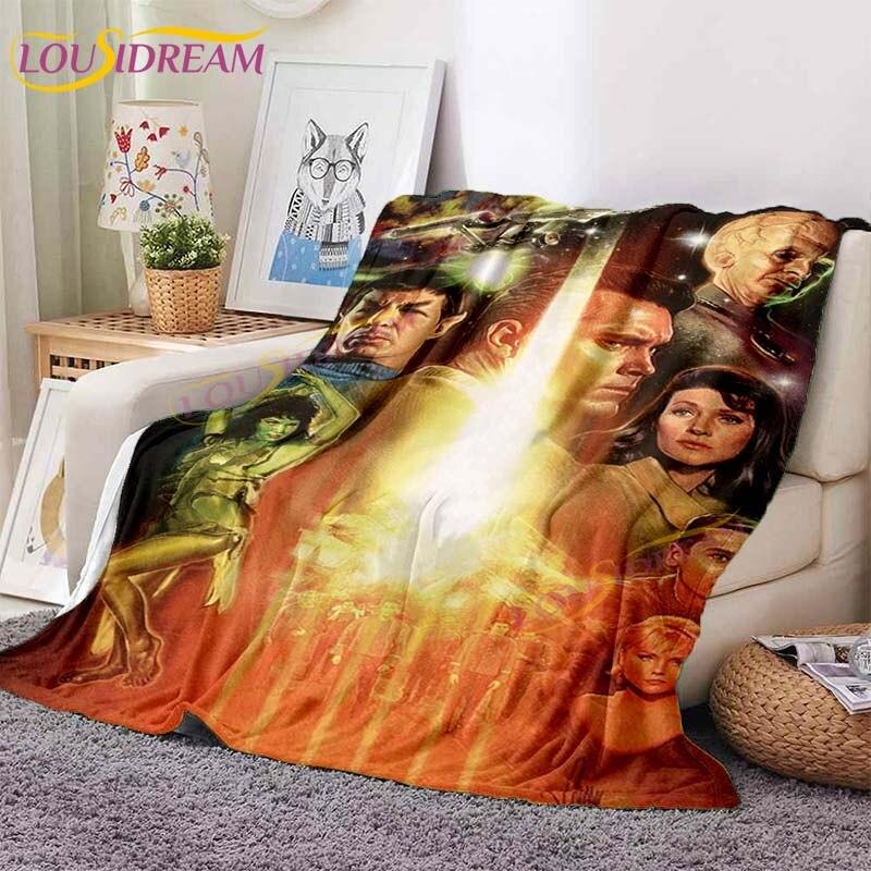 Coperta stampata Star Trek Coperta morbida in flanella Copertura per divano, poltrona di casa Coperte per giovani, bambini Viaggio Peluche Caldo Coperta copriletto