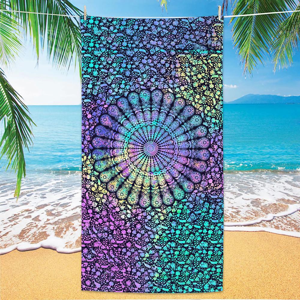 Microfiber Beach Towel Digital Printing Quick-Drying Double-Sided Velvet Class A Large Bath Towel Plus Towel