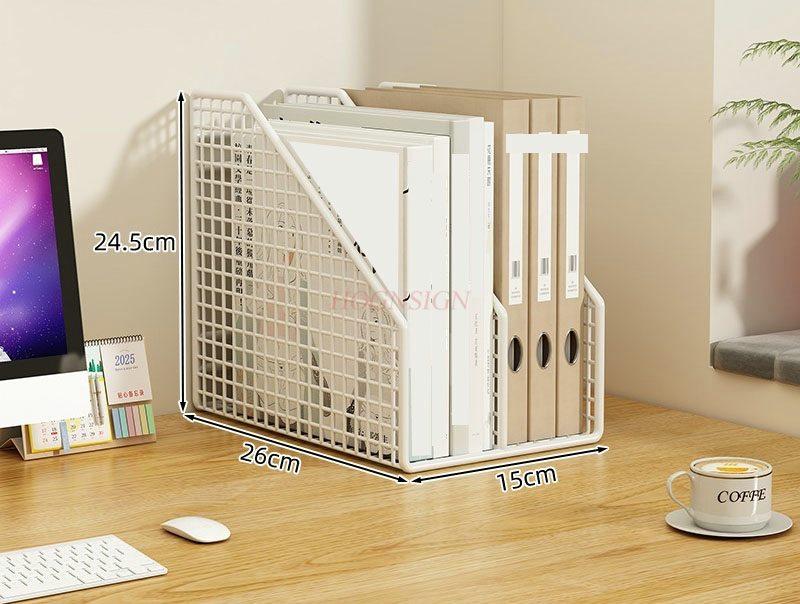 1pcs Office desk storage rack, metal file rack, file storage rack, office supplies file storage box, desktop bookshelf