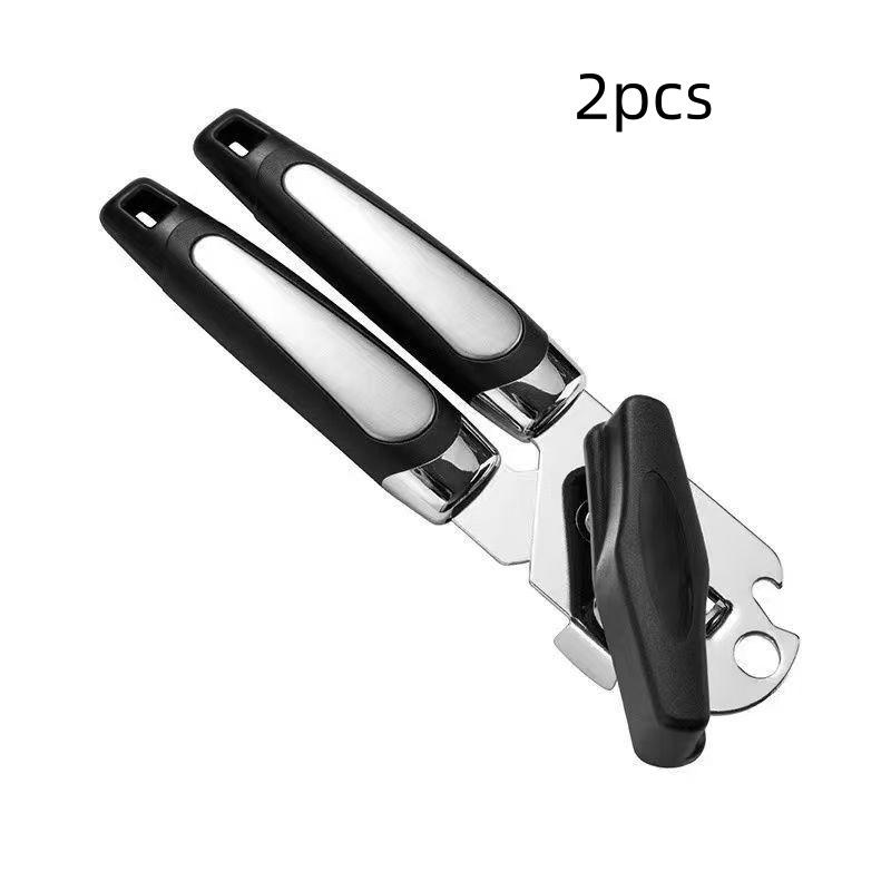2pcs/Stainless Steel Can Opener Multifunctional Hand-Cranked Can Opener Household Kitchen Tool