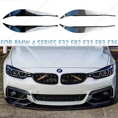 2Pcs ABS Gloss Evil Headlight Eyebrows Eyelid For BMW 4 Series F32 F33 F36 M4 420d 420i 425d 430i 435i 440i 2013- Tuning