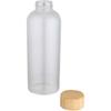 Bottle, 650 Ml Glass Borosilicate De Pared Simple with Lid De Bamboo "Mirage" Transparent