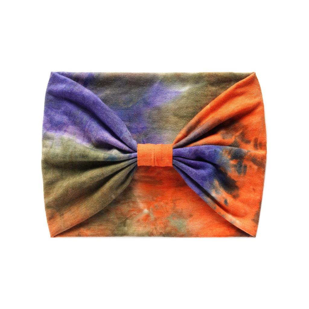 Fascia per capelli tie-dye sportiva e da yoga da donna extra larga da 18 cm