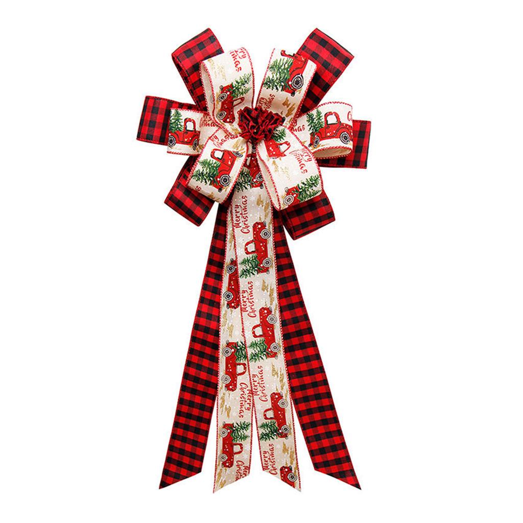 Christmas Outdoor Parties Bowknot Durable Bowknot Ornament Decorative Ribbon for Christmas Tree and Holiday Event