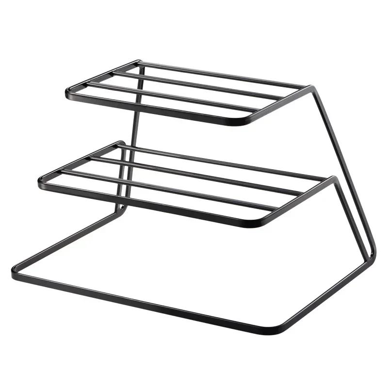 Kitchen Household Storage Drain Iron Rack 3 Levels Plates Bowl Cup Separate Storage Dishes Stand Hold Dish Drying Organizer Tool