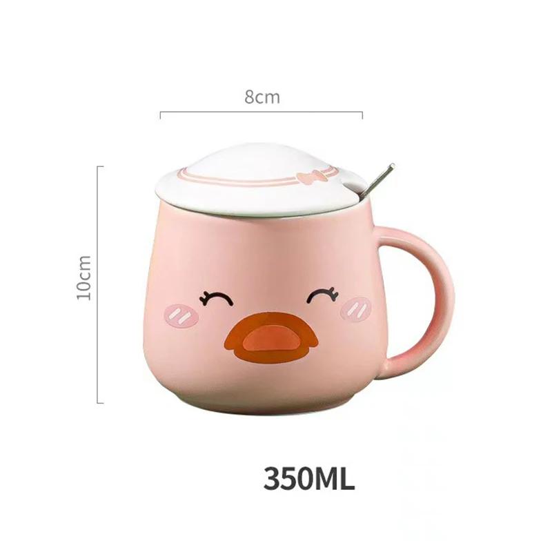 Cartoon Duck Hat Duckling Mug Cute Ceramic Cup With Lid Mug for Coffee Cups Mugs Funny New Year Mugs Drinkware Tea Original Beer