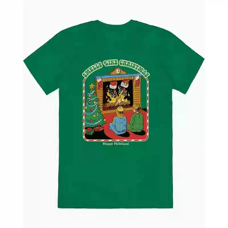 Smells Like Christmas Smells Like Christmas Mens and Womens New Illustrated European and American High Street VintageTShirts