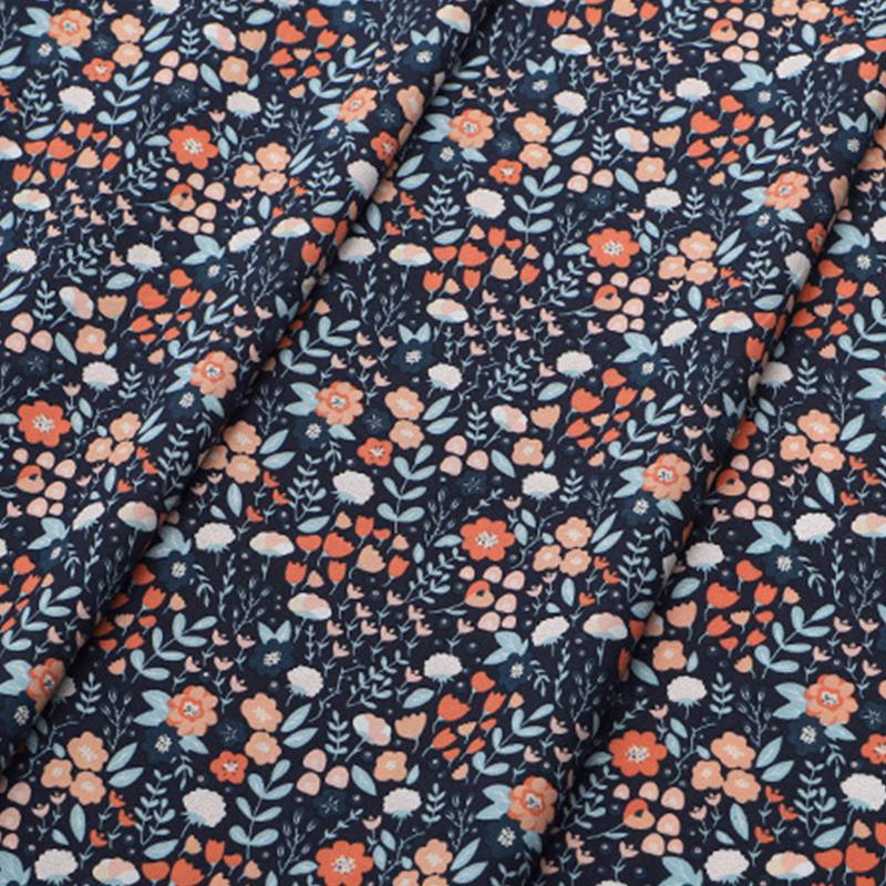 100x150cm French Sweet Floral Fabric Pure Cotton Printed Poplin Fabric Girl Dress Clothing Fabric Handmade DIY Accessories
