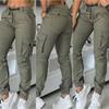 Pantaloni Cargo da Donna a Vita Media Jogger Slim Multi Tasche alla Caviglia Primavera Poliestere Pantaloni da Lavoro