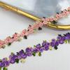 15 Yards Flower Lace Trim Ribbon Polyester Embroidered Lace Applique Strip Flower Lace Ribbon Sewing Fabric for DIY Crafts Wedding Decorations