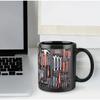 1 Stück Keramik handbemalte mechanische Tasse, Werkzeugkasten Keramik Kaffeetasse, geeignet für Zuhause, Bar, Camping und Autoenthusiasten