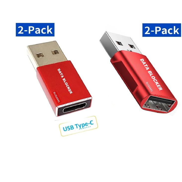 Data Blocker, USB A & USB C Data Blocker for Any USB C Mobile Phone Quick Charge, Protect Against Juice Jacking, Refuse Hacking, Only Safe Charging.