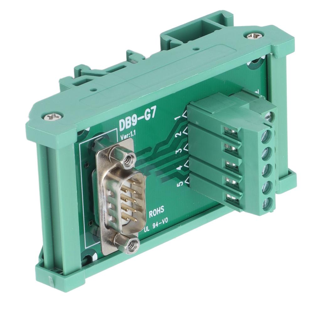 DB9 to Terminal Connector Adapter Plate PCB Board Straight Male with Case DC60V DB9-G7