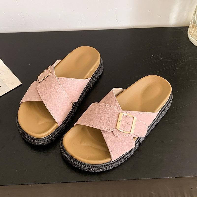 Flat-bottomed Cross-strip Flip-flops, New Style Women's Beach Sandals, Women's Shoes