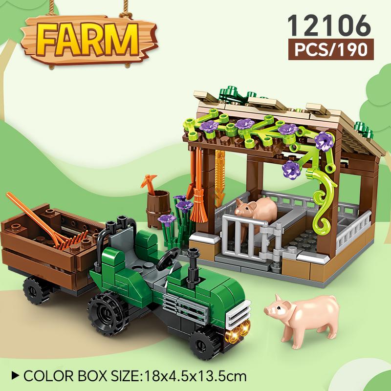 

WOMA Toy Новые поступления 12106 Строительный набор игрушек для детей и подростков Ферма Свинарник Модель Хоггерства