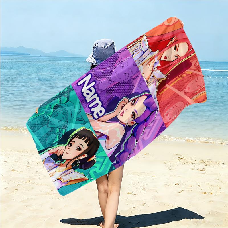 Personalized "Galactic Heroes Unite" Beach Towel Microfiber Beach Towel Thin Absorbent for Beach Swimming Yoga Bath Sports. 0910212