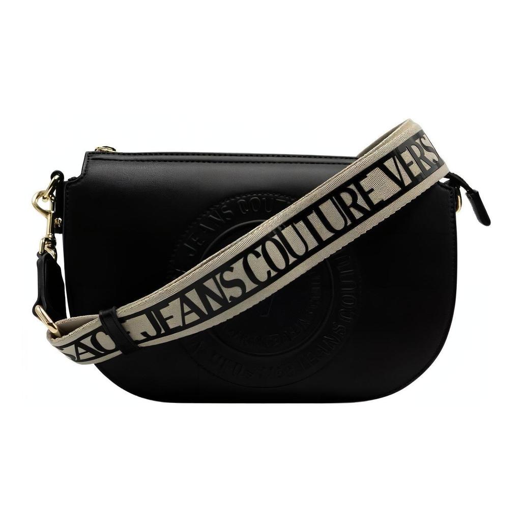 Versace Jeans Couture Detachable Strap Zipper Polyester Crossbody Shoulder Bag Women bags Black 74VA4BV2ZS412899