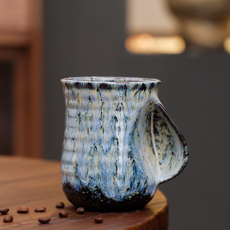 High Value Ceramic Coffee Cup Retro American Latte Latte Afternoon Tea Cup Large Capacity Water Cup