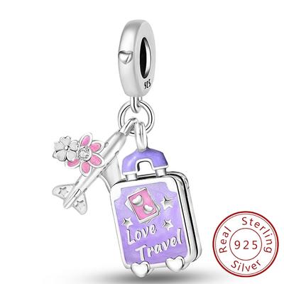 Copper Flower Suitcase Four Leaf Clover Turtle Charm Bead Fits For Genuine Pan Bracelet DoItYourself Beautiful Jewellery Gifts