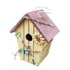 Decorazione Casetta per Uccelli da Appendere Legno Tetto Rosso Casetta per Uccelli da Appendere Decorativa Giardino Esterno