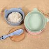 2Pcs/Set Panda Straw Food Bowl Wheats Cute Feeding Spoon Tableware