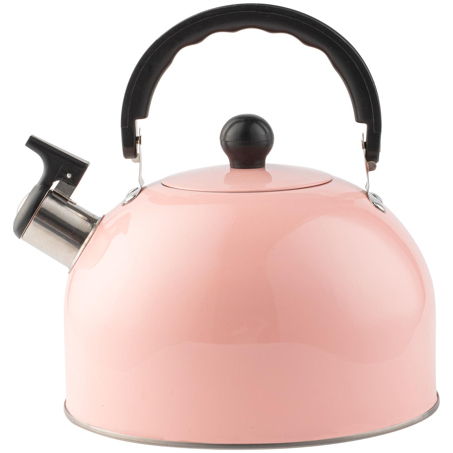 Pink folding handle whistle kettle European simple 3L kettle Kitchen whistle kettle 3l pink
