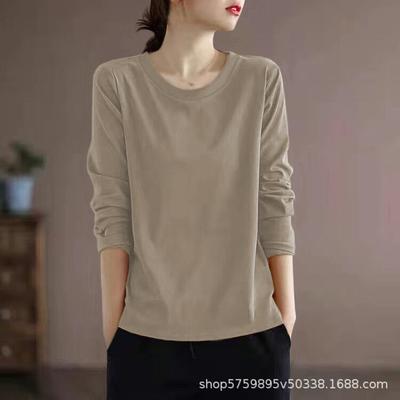 Large Size Catties Can Be Worn In Spring and Autumn, Long-sleeved T-shirt for Women, Bottoming Shirt, Loose and Thin Top for Women