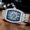 Luxury Mens Watches Fashion Hip Hop Iced Diamond Waterproof Tonneau AAA Quartz Wristwatch Male