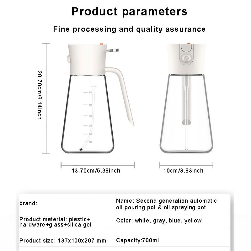 Oil Sprayer Bottle 2in1 Glass Oil Bottle Cooking Anti-leakage Olive Oil Storage Bottle BBQ Air Fryer Kitchen Supplies Tools 2024