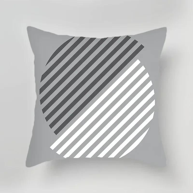 

Роскошное украшение для дома, чехол для подушки, черный, серый, темно-черный и белый стиль, чехол для подушки, чехол для офисной диванной подушки 50x50cm