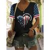 Women's T Shirt Graphic Plants Flag Vintage Stylish Classic Short Sleeve V Neck Regular Tops