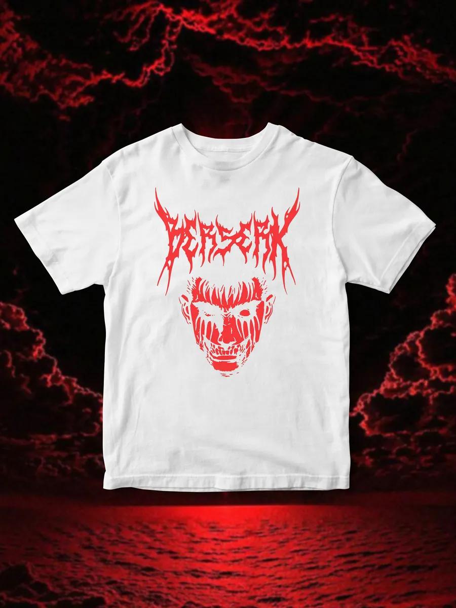 Oversized Thick T-shirt with Anime Berserk print S